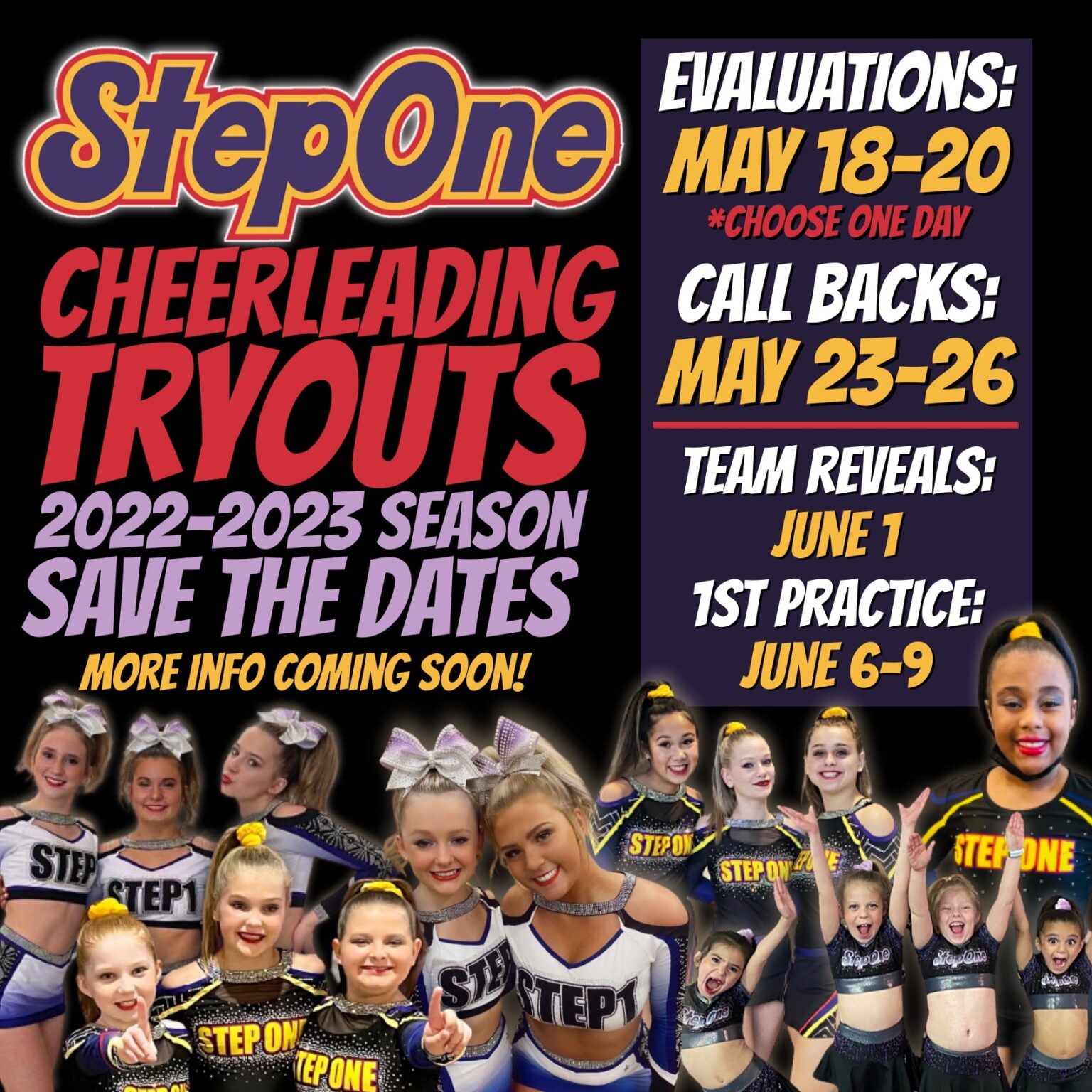 Register for our 2022/2023 Competitive Cheer Evaluations TODAY! « Step 1 Allstars